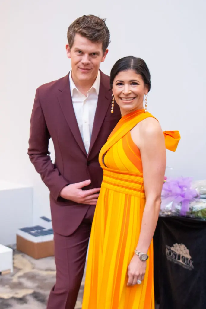 Carolina Herrera designer Wes Gordon, Kristy Bradshaw at the Best Dressed Luncheon at the Post Oak Hotel. (Photo by Michelle Watson/CatchlightGroup.com)