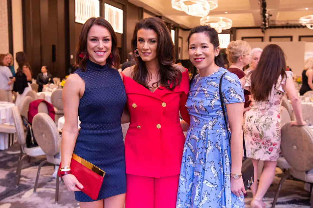 Angela Fabbri, Jordan Seff, Stephanie Fleck at the 2019 Best Dressed Luncheon at the Post Oak Hotel. (Photo by Michelle Watson/CatchlightGroup.com)