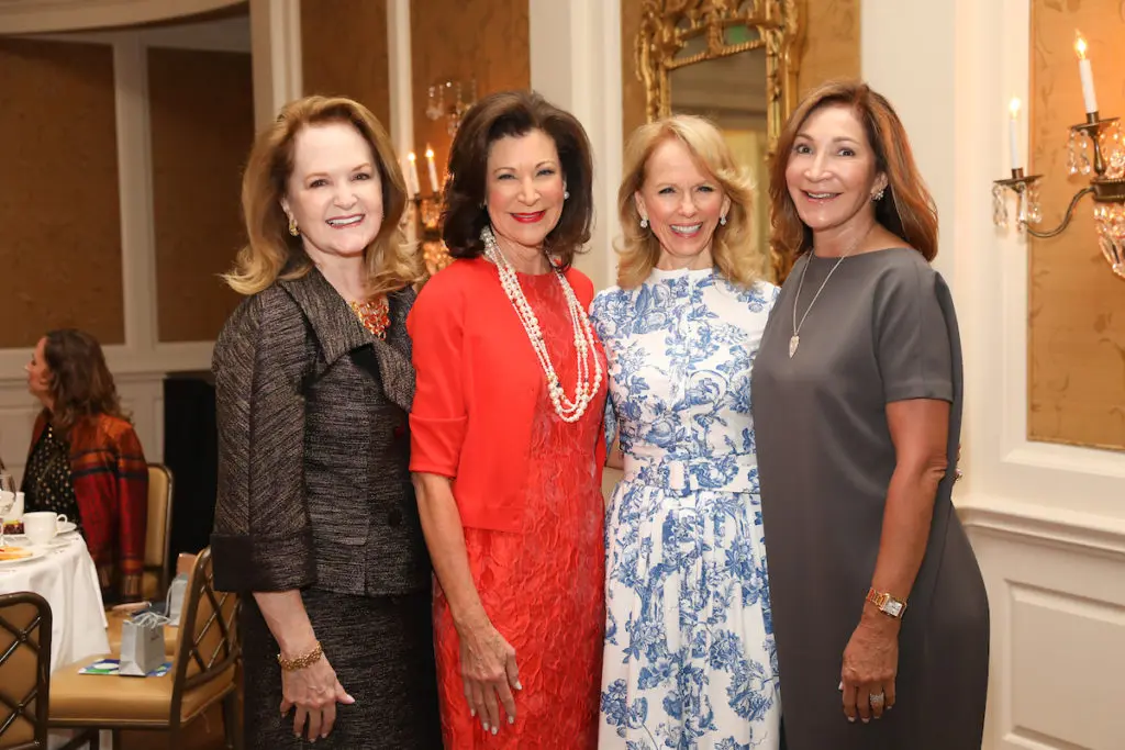 Sande Barrett, Betty Hrncir, Susan Sarofim, Soraya McClelland at the Friends of Nursing luncheon. (Photo by Priscilla Dickson)