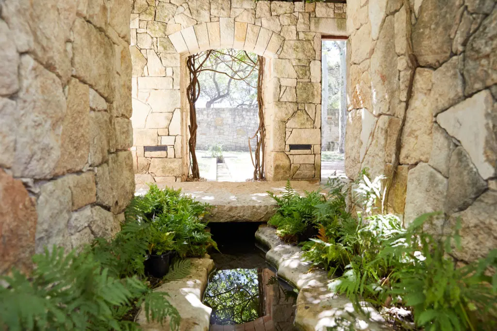 Texas limestone, ferns and trickling water add to the Miraval Austin serenity. (Miraval Austin Photo)