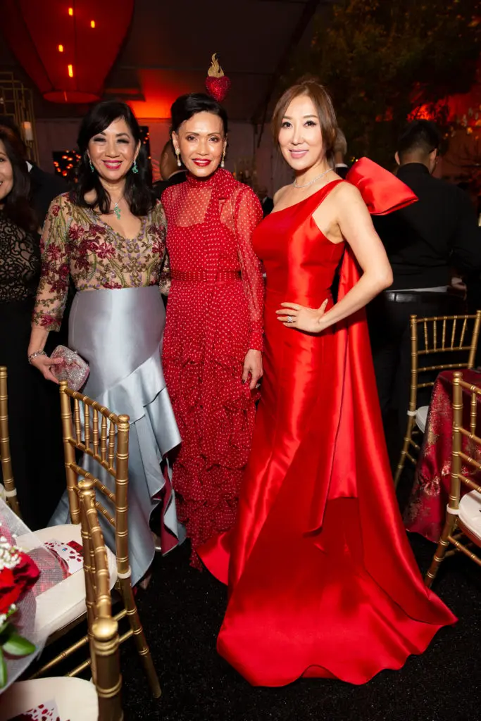 2020 Best Dressed honoree Alice Mao Brams, Duyen Nguyen, Mandy Kao at the 2019 Tiger Ball. (Photo by Jenny Antill Clifton)