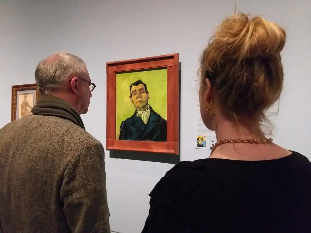 Star struck by Van Gogh's "Portrait of a Man," 1888, now on view at the MFAH.
