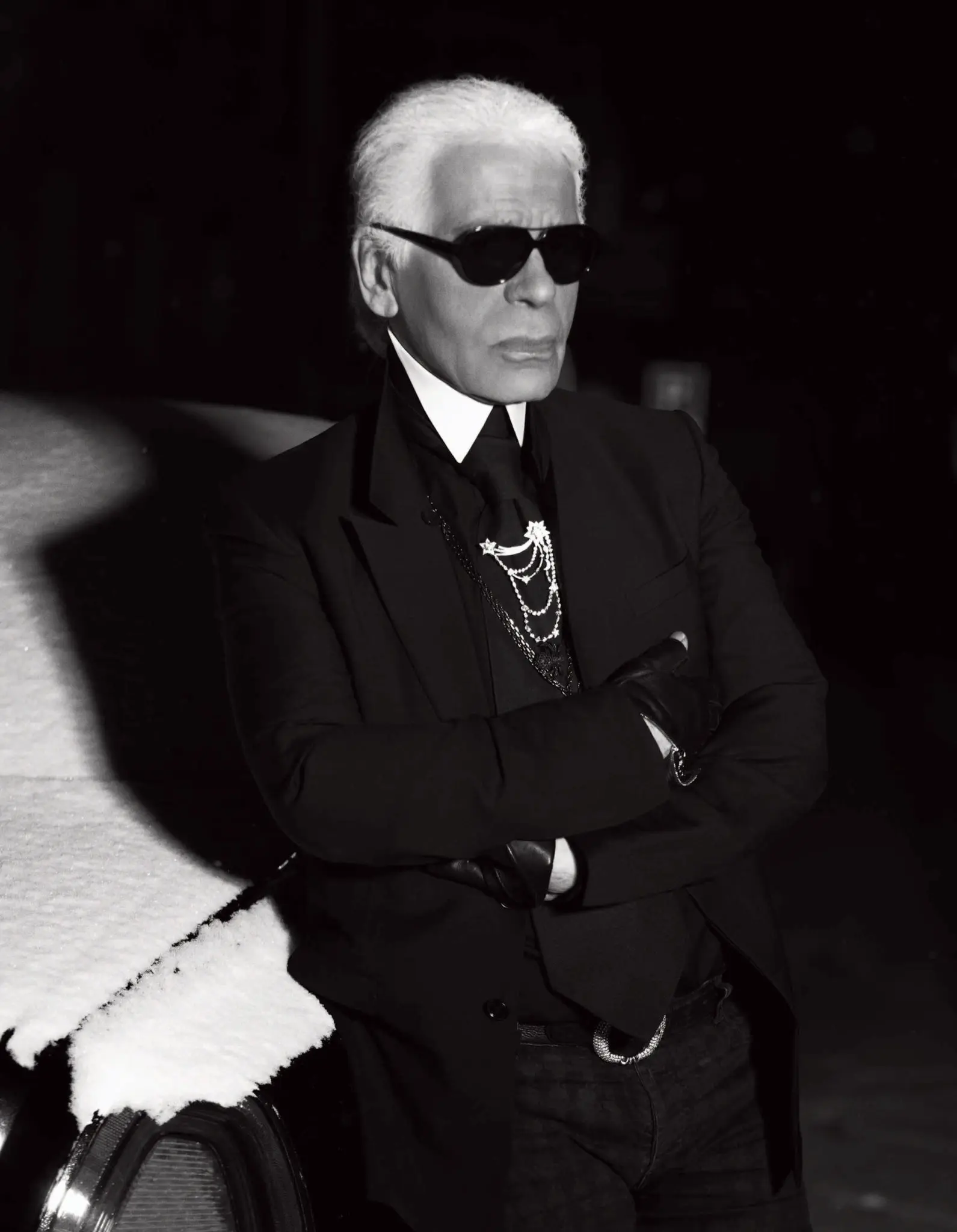 Karl Lagerfeld adorned the cover of <em>PaperCity</em>'s December 2013 issue. (Self-portrait)