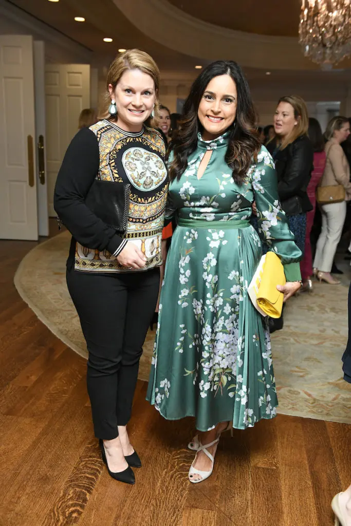 Sarah Wynne, Elva Akin at the Houston Children's Museum Friends and Families luncheon at River Oaks Country Club. (Photo by Daniel Ortiz)