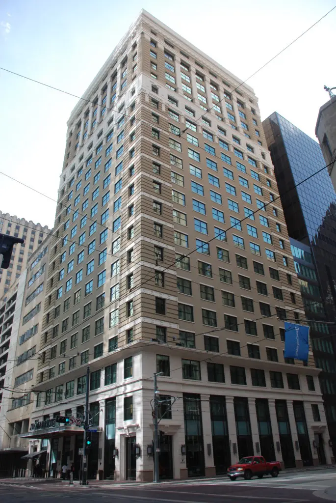 JW Marriott, Downtown Houston is another successful preservation project by Pearl Hospitality adopting a behemoth of a building into a hotel.   (Courtesy Wikimedia Commons)