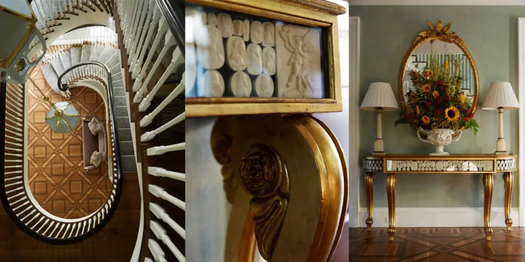 Three scenes from Jack and Jackie Kennedy's Hickory Hill.