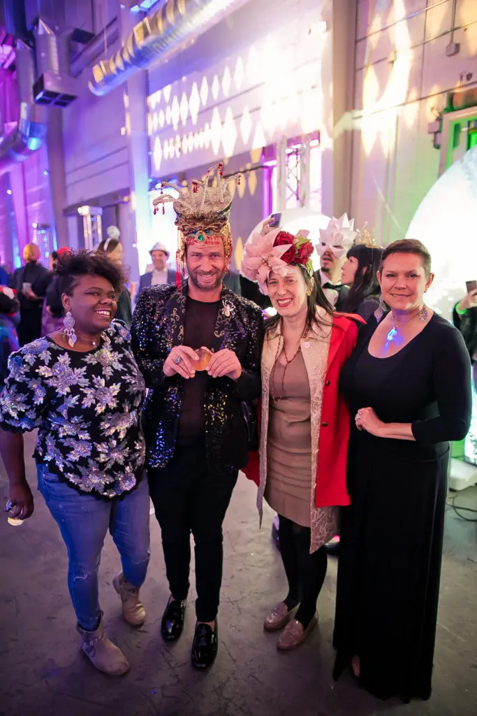 2019 Glow Ball honoree Ahshia Berry, Jeff Shell, and fellow 2019 honorees Catherine D. Anspon and Sarah-Jayne Smith at the 2018 Crystal Ball. (Photo by Morris Malakoff)