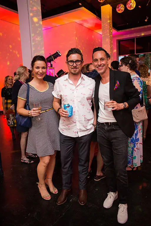 Anne & Rich Atherton, Russel Gonzalez at Lawndale's A Kitschy Evening (Photo by Laura Burlton)