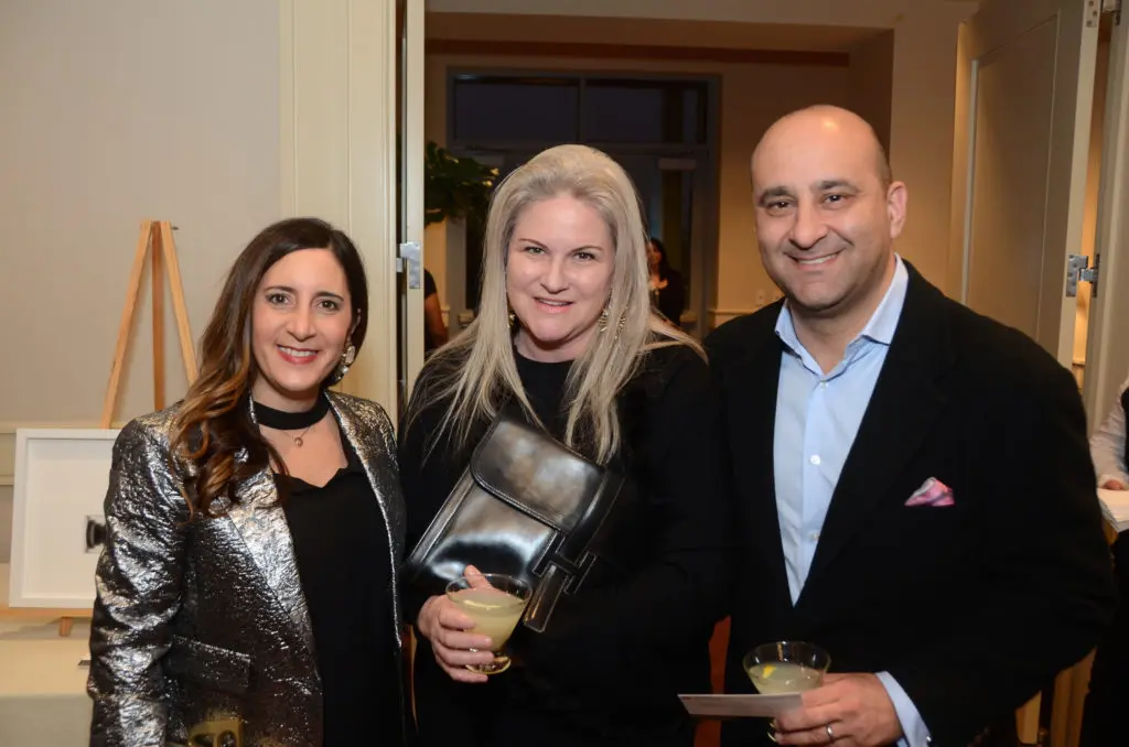 Avisheh Mohsenin, Heidi Vaughan, Ali Naraghi at Houston Center for Photography 2019 Print Auction. (Photo by Roswitha Vogler)