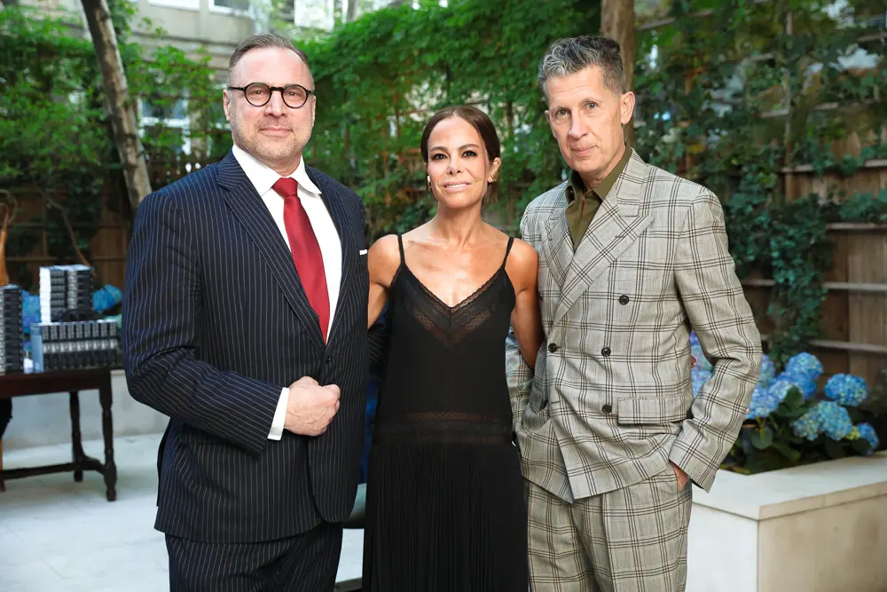 William Middleton, host Allison Sarofim, Stefano Tonchi at the "Double Vision" book release party in New York, May 2018. (Photo by Matteo Prandoni for BFA.com)