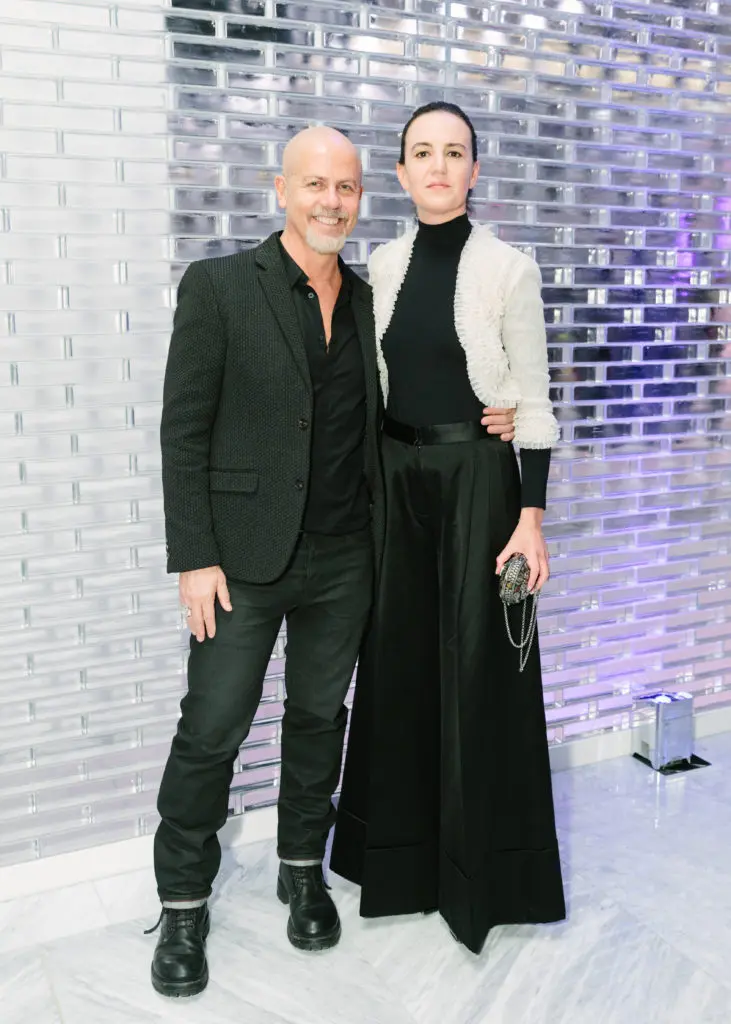 Italo Zucchelli, Rassa Montaser at the Forty Five Ten opening in Manhattan's Hudson Yards. (Photo by Yvonne Tnt/BFA.com)