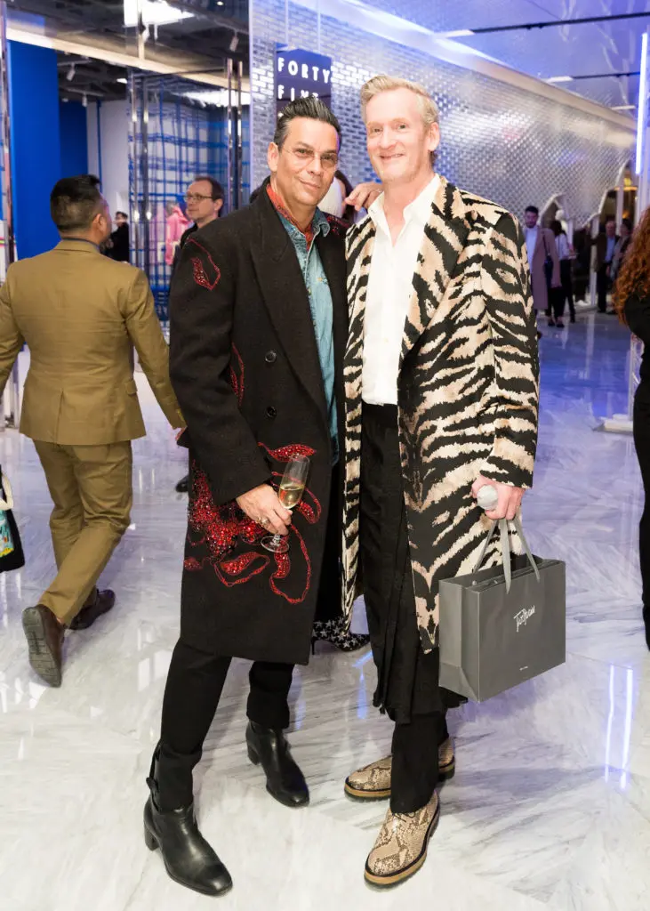 James Aguiar, Mark Haldeman at the Forty Five Ten opening in Manhattan's Hudson Yards. (Photo by Yvonne Tnt/BFA.com)