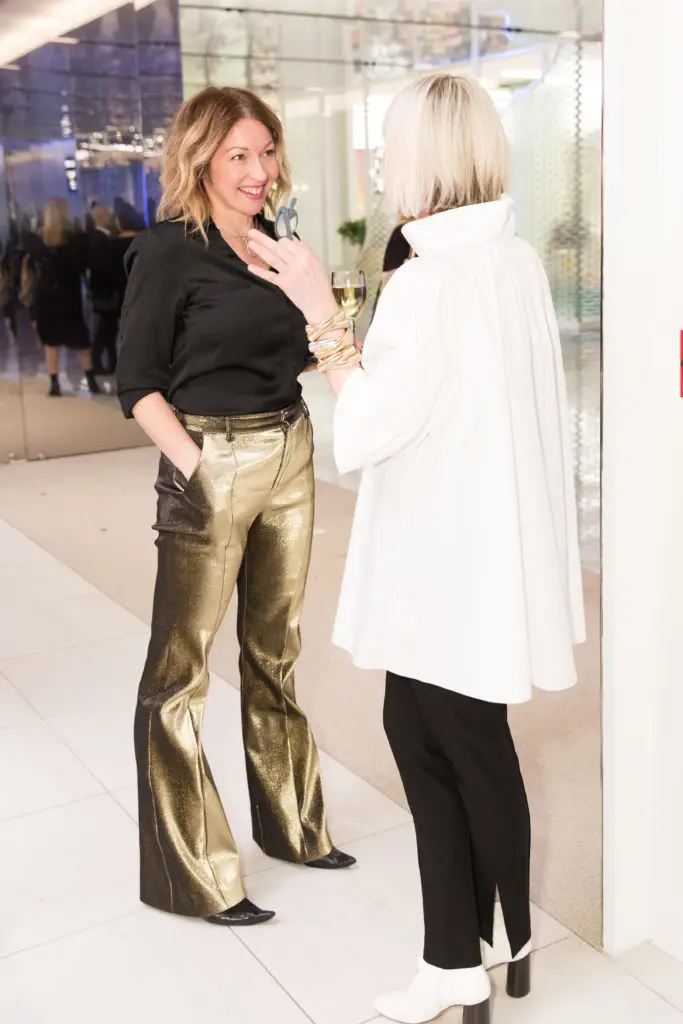 Jeny Bania, Cindy Schwartz at the Forty Five Ten opening in Manhattan's Hudson Yards. (Photo by Yvonne Tnt/BFA.com)