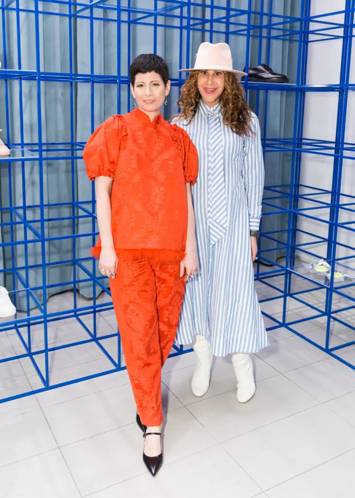 Lauren Levison, Alyson Cafiero at the Forty Five Ten opening in Manhattan's Hudson Yards. (Photo by Yvonne Tnt/BFA.com)