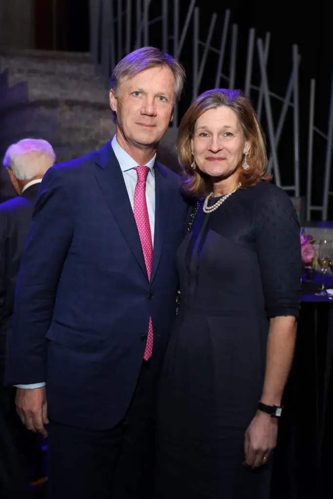 Bastiaan & Nathalie de Zeeuw at the Houston Ballet underwriter dinner on stage at Wortham Theater Center celebrating the world premier of 'Sylvia.' (Photo by Priscilla Dickson)