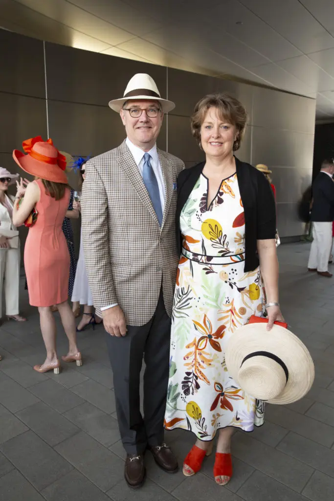 Bill & Jane Curtis at the Hermann Park Conservancy 'Hats in the Park' luncheon.  (Photo by Jenny Antill Clifton)