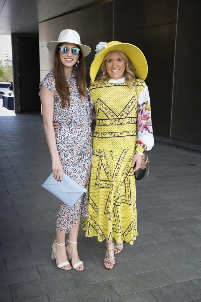 Camille Connelly, Amanda Boffone  at the Hermann Park Conservancy 'Hats in the Park' lunch. (Photo by Jenny Antill Clifton)