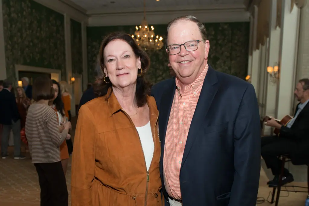 Cynthia & John Adkins  at the University of Texas annual Texas Exes scholarship dinner at River Oaks Country Club. (Photo by Jacob Power)