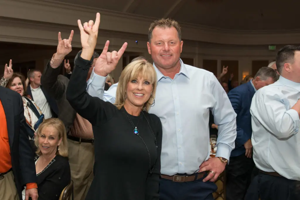 Debbie & Roger Clemens at the University of Texas annual Texas Exes scholarship dinner at River Oaks Country Club. (Photo by Jacob Power)