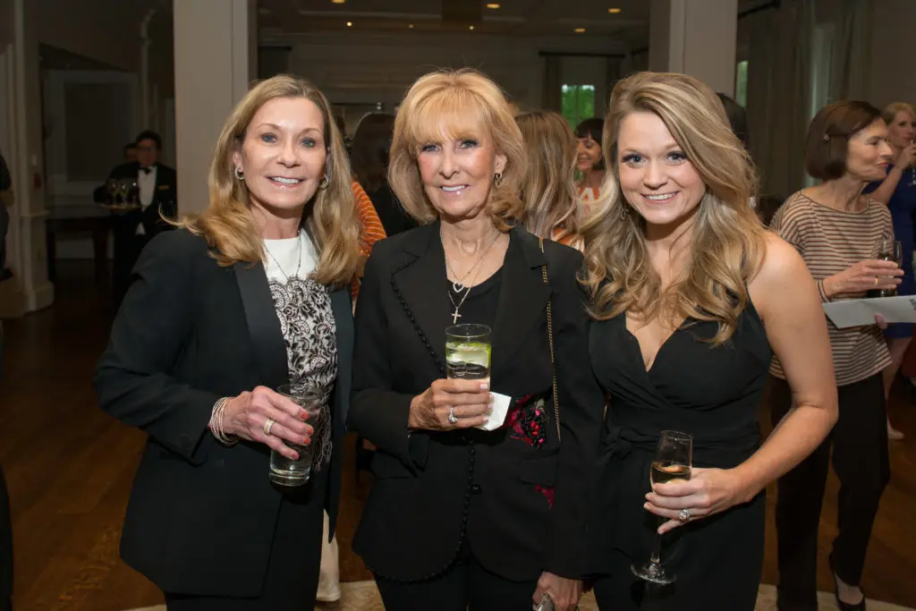 Dianne Bowman, Jan Wilde, Callie Clemens at the University of Texas annual Texas Exes scholarship dinner at River Oaks Country Club.  (Photo by Jacob Power)