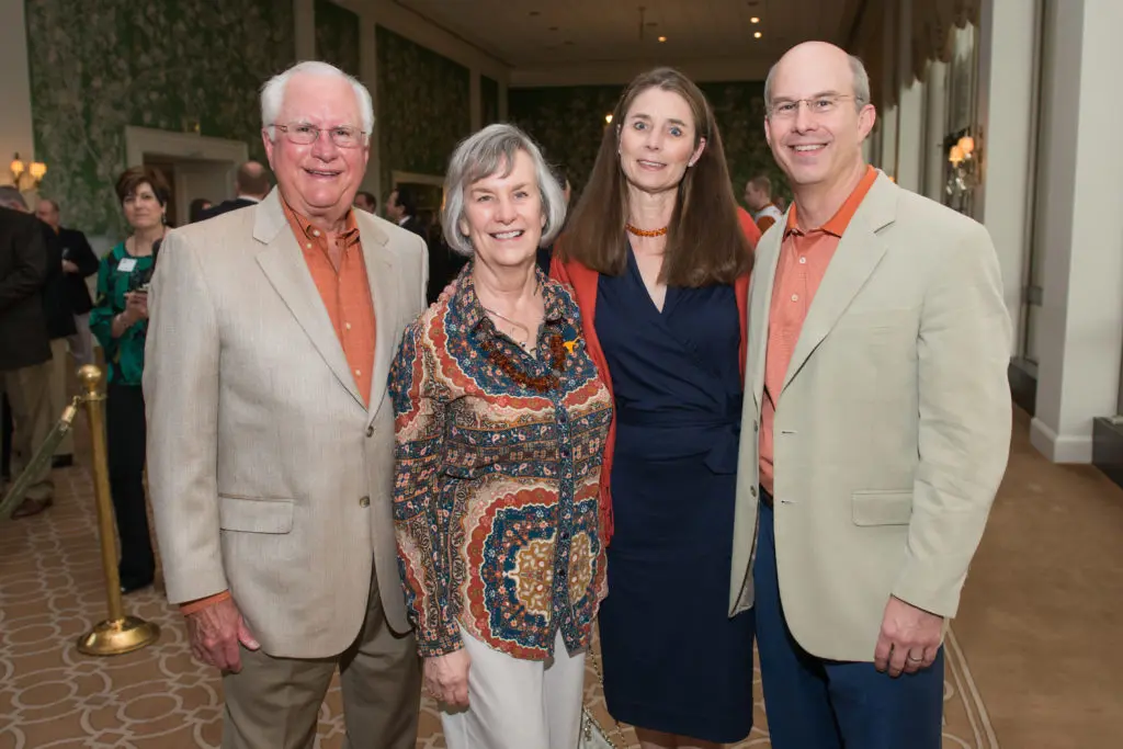 Dudley & Judy Oldham, Kristi & Mike Oldham at the University of Texas annual Texas Exes scholarship dinner at River Oaks Country Club.  (Photo by Jacob Power)