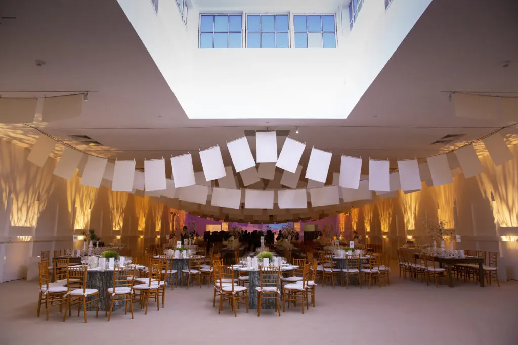 The mise en scène before guests' arrival at Studio Menil's Paper Ball (Photo by Jenny Antill Clifton)