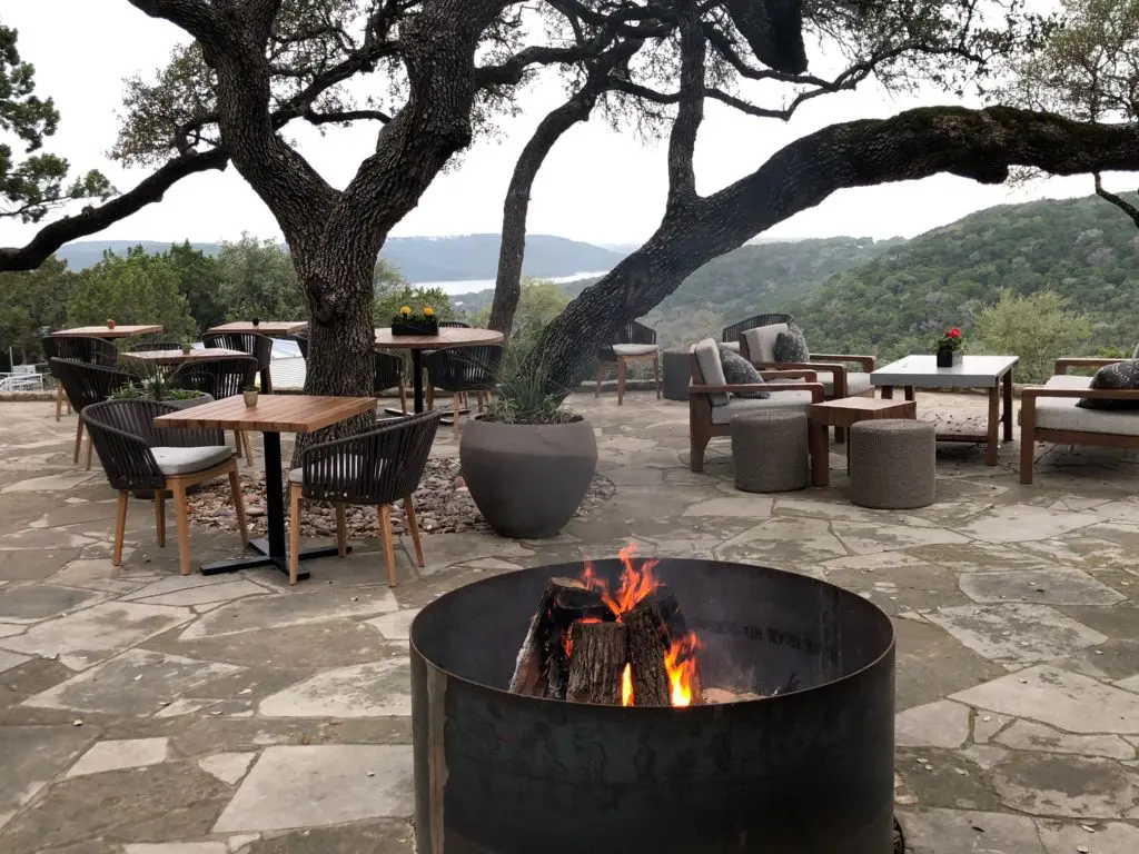 On chilly evenings, Miraval Austin lights up the fire pits and the fireplaces. (Photo by Shelby Hodge)