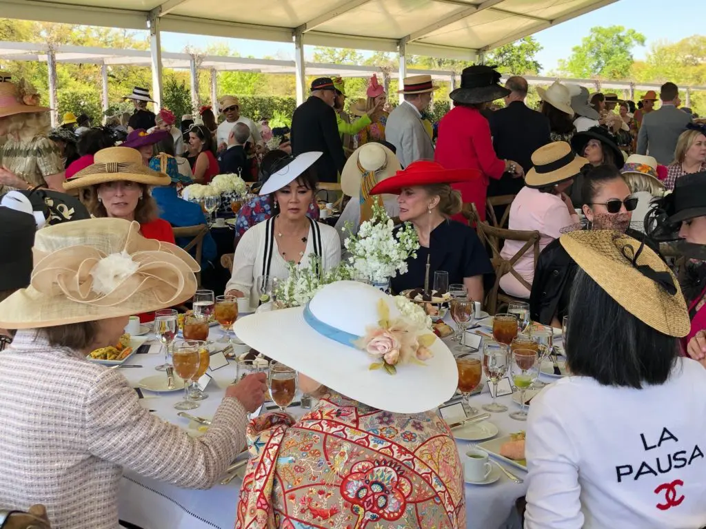 Lunching ladies as the Hermann Park Conservancy 'Hats in the Park' luncheon. (Photo by Shelby Hodge)