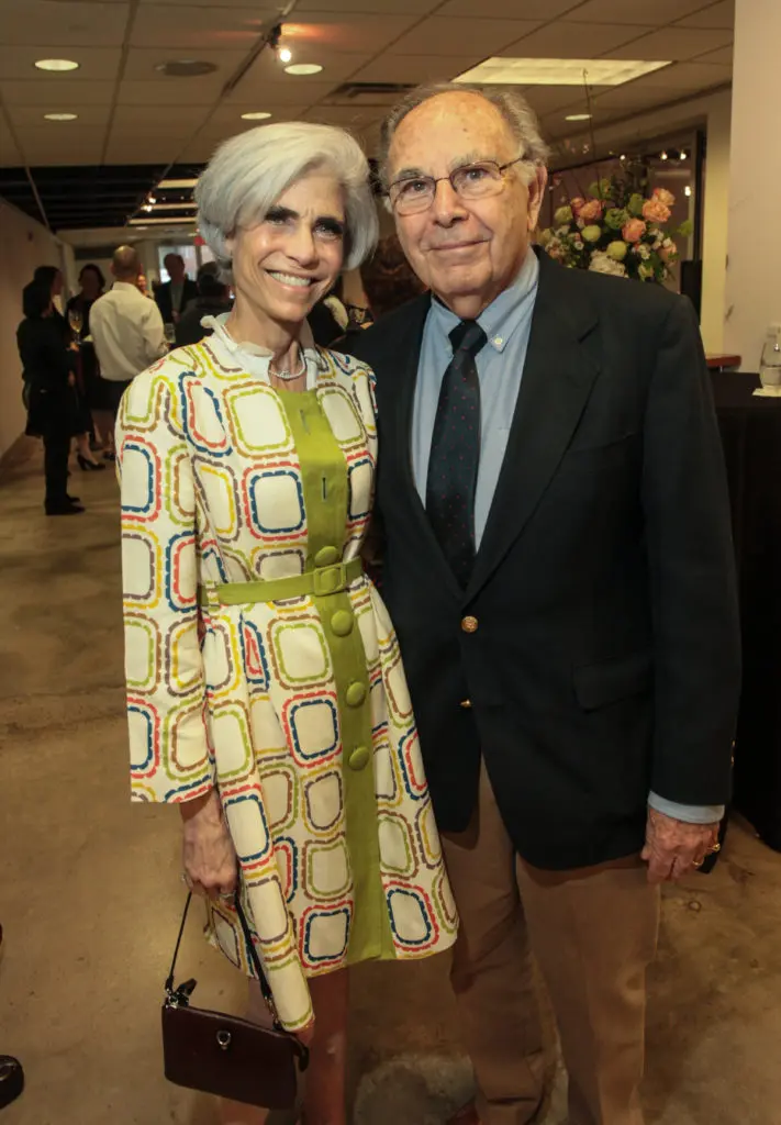 Judy Nyquist, Jerry Schultz at the Houston Center for Contemporary Craft opening of the Danish Arts Foundation jewelry collection. (Photo by Katy Anderson)