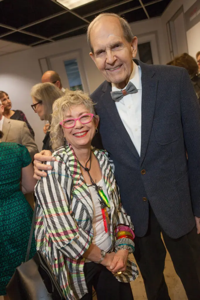 Sandie Zilker, Clint Willour at the Houston Center for Contemporary Craft opening of the Danish Arts Foundation jewelry collection. (Photo by Katy Anderson)