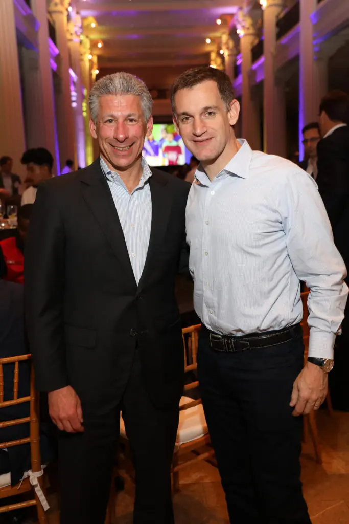 Joe Greenberg, John Arnold at the YES Prep Public School Oil & Gas Texas Hold 'Em Tournament at Corinthian Houston (Photo by Priscilla Dickson)