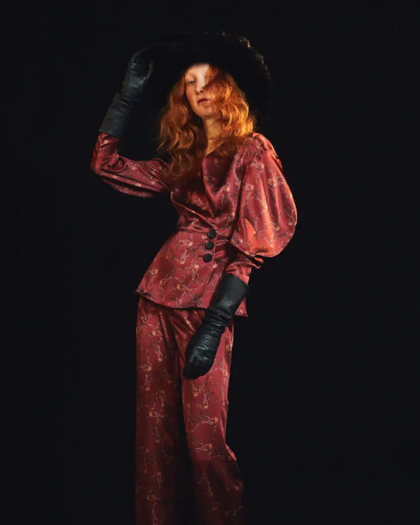 Amir Taghi embroidered blazer with Elizabethan sleeves and trousers. (Photo by Amir Taghi)