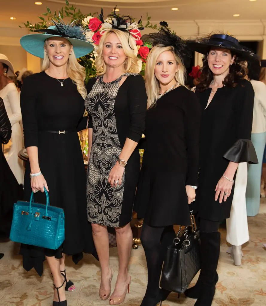 Laurie Krohn, Wendy Mallory, Caitlin Bolte, Laurie Schroeder at the Easter Seals of Greater Houston Hats Off to Mothers luncheon. (Photo by Jenny Antill Clifton)