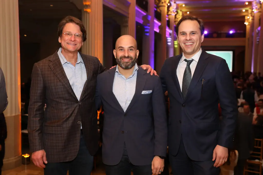 Mark Gregg, Mark DiBella, Michael Hanson at the YES Prep Public School Oil & Gas Texas Hold 'Em Tournament at Corinthian Houston (Photo by Priscilla Dickson)