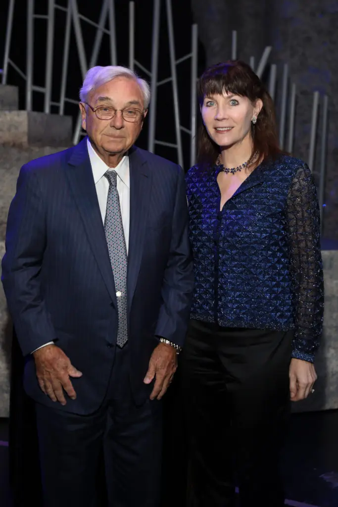 Marvin McMurrey & Martha Rocks at the Houston Ballet underwriter dinner on stage at Wortham Theater Center celebrating world premier of 'Sylvia.' (Photo by Priscilla Dickson)