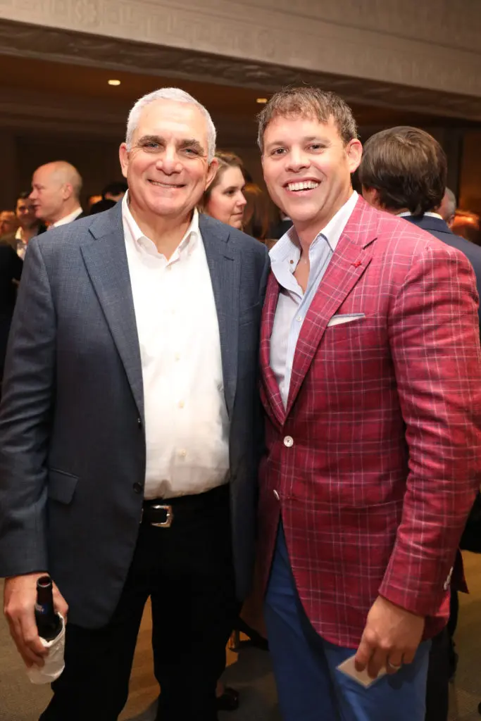 Ronald Oppenheimer, John Addison at the YES Prep Public School Oil & Gas Texas Hold 'Em Tournament at Corinthian Houston (Photo by Priscilla Dickson)