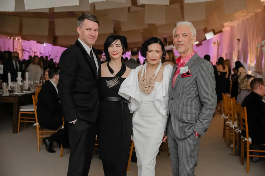Sverre & Carrie Brandsberg-Dahl, Duyen & Marc Nguyen at Studio Menil's Paper Ball (Photo by Johnny Than)