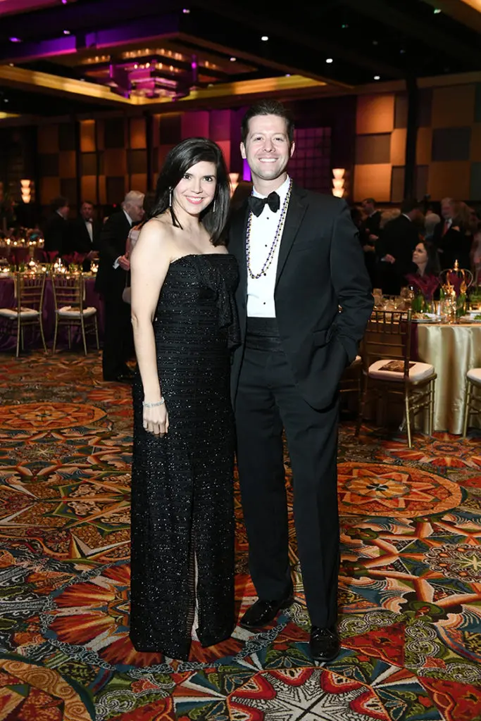 Gloria Luna Bounds & Jesse Bounds at the University of St. Thomas Mardi Gras ball.