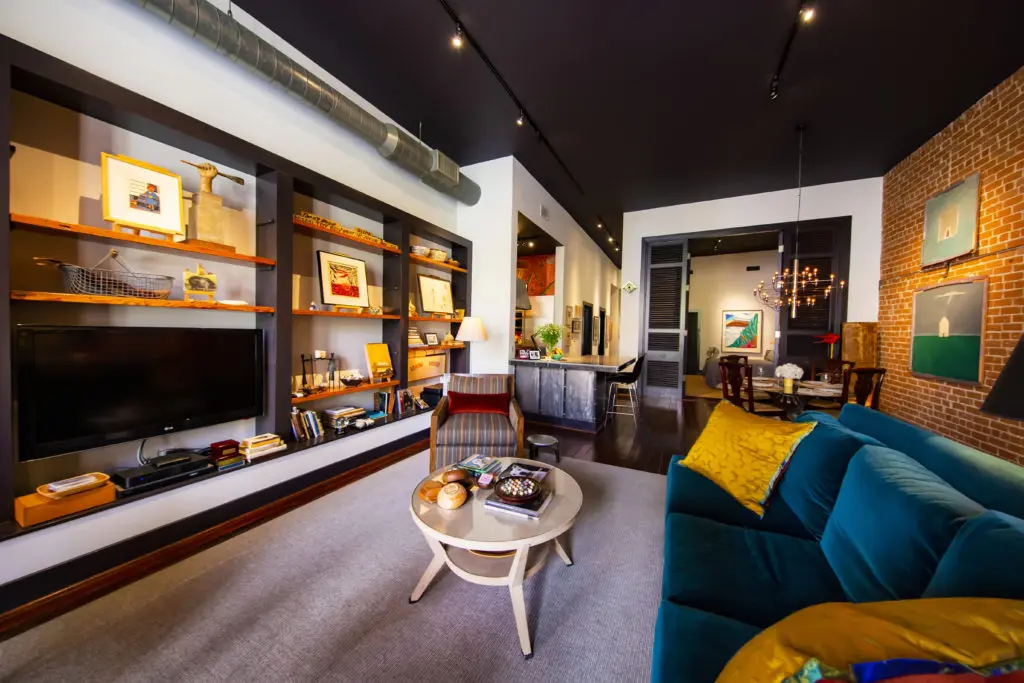 Dan Tidewll and Jamie Mize share the second floor apartment with 12-foot ceilings in the W.L. Foley building.