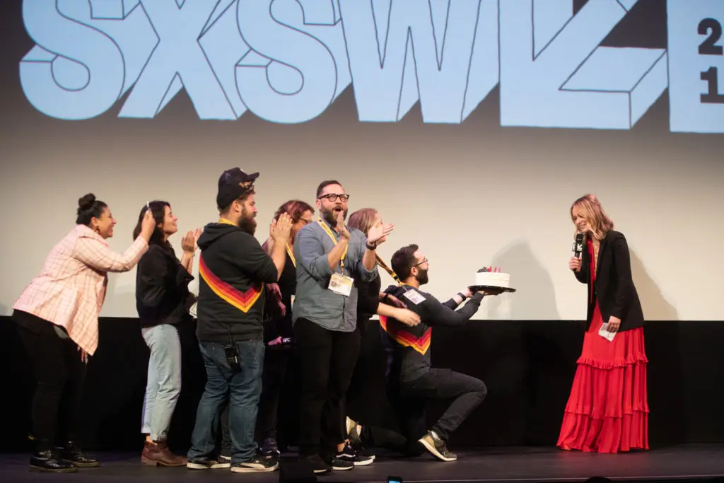 Olivia Wilde attends the "Booksmart" Premiere at the Paramount Theatre where she received a surprise birthday cake. (Photo by Matt Winkelmeyer/Getty Images for SXSW)