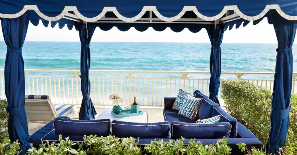 Oceanfront cabanas are perfect for whiling the day away. 