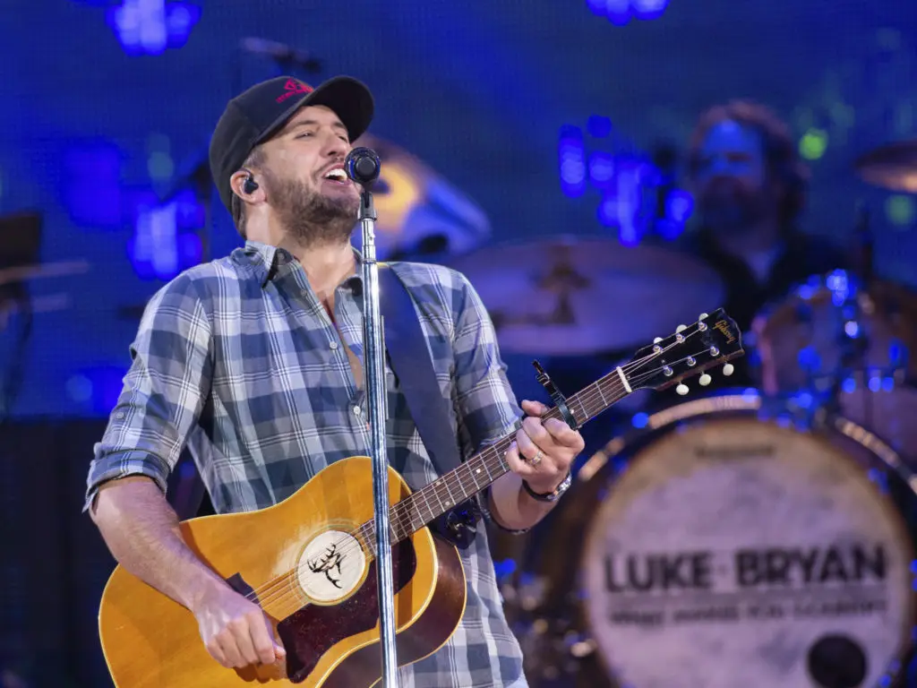 Luke Bryan played his non-stop hits.  (Photo by F. Carter Smith )