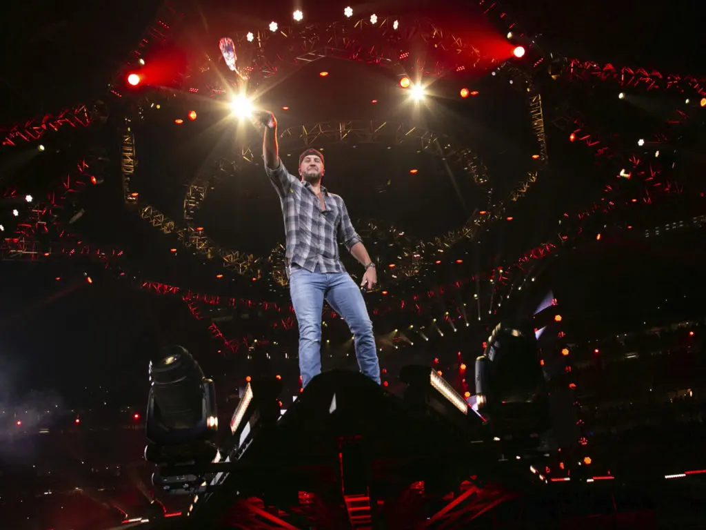 The superstar has a thing for strutting the star-shaped stage.  (Photo by F. Carter Smith )