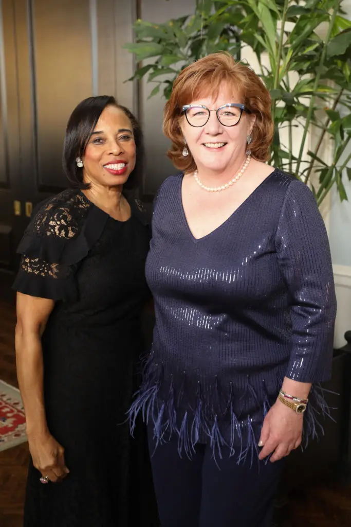 Phyllis Williams, Peggy Kostial at the Brookwood Community gala at Houston Country Club. (Photo by Priscilla Dickson)