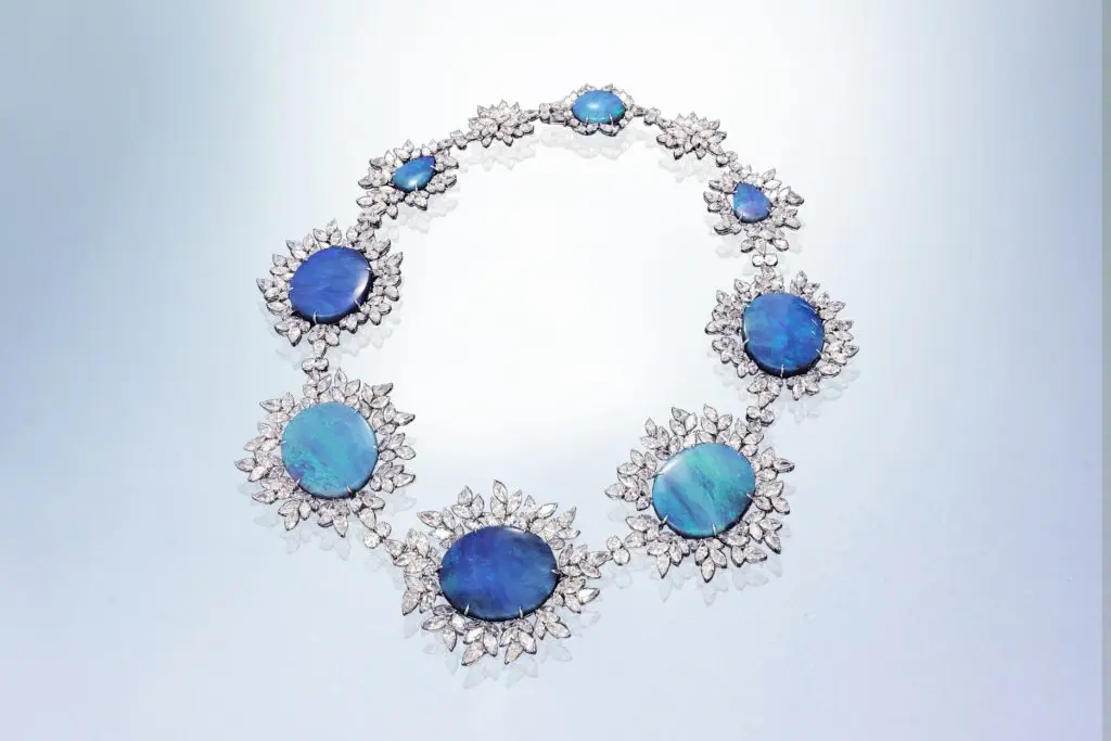Margot McKinney's 'Constellation' necklace, a confection of Australian Lightening Ridge opals and diamonds.