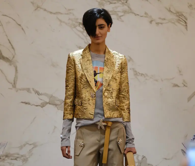 The gold embellished jacket that every woman wanted at the Saks Fifth Avenue Michael Kors lunch at 51fifteen. (Photo by Daniel Ortiz)