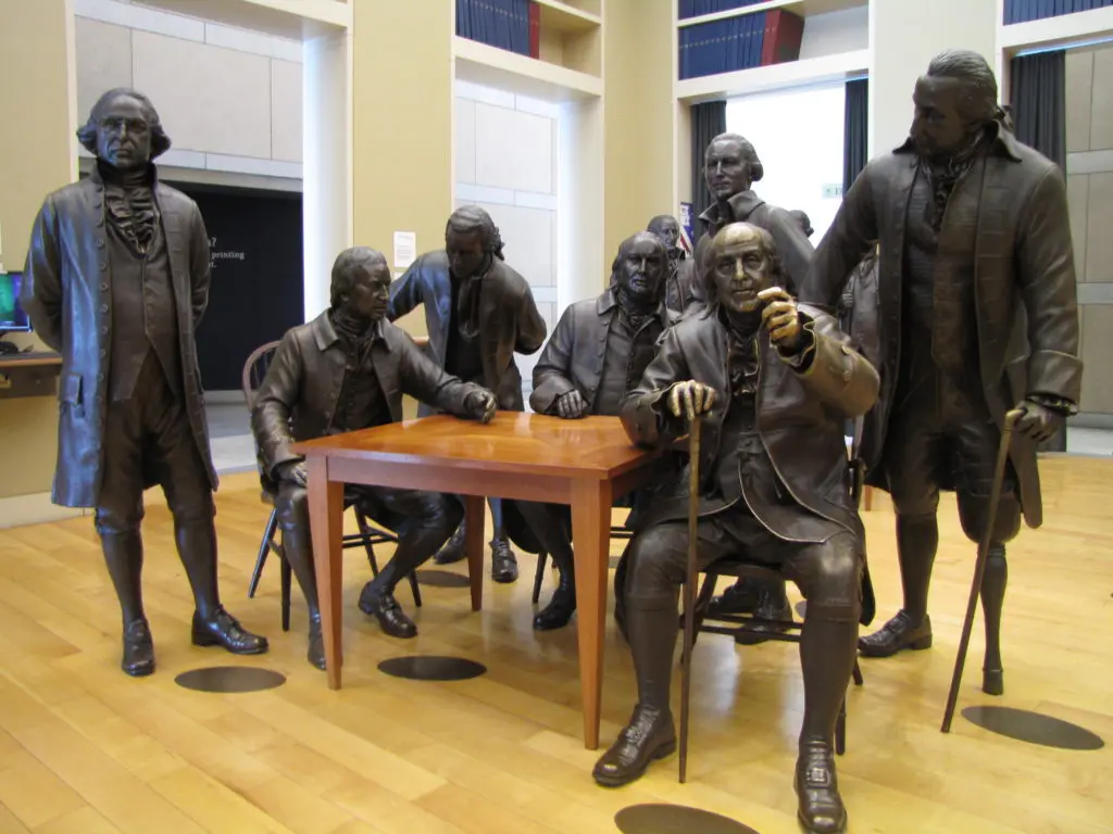 Bernardoni has just revealed to PaperCity the artist who will be bringing forth the lost Coppini "Victims" sculpture: Ivan Schwartz / Studio EIS, of Brooklyn, whose portfolio includes 42 sculptures of the signers of the constitution, at the National Constitution Center, Philadelphia. The projected budget is approximately $450,000. (Courtesy Ivan Schwartz / Studio EIS)