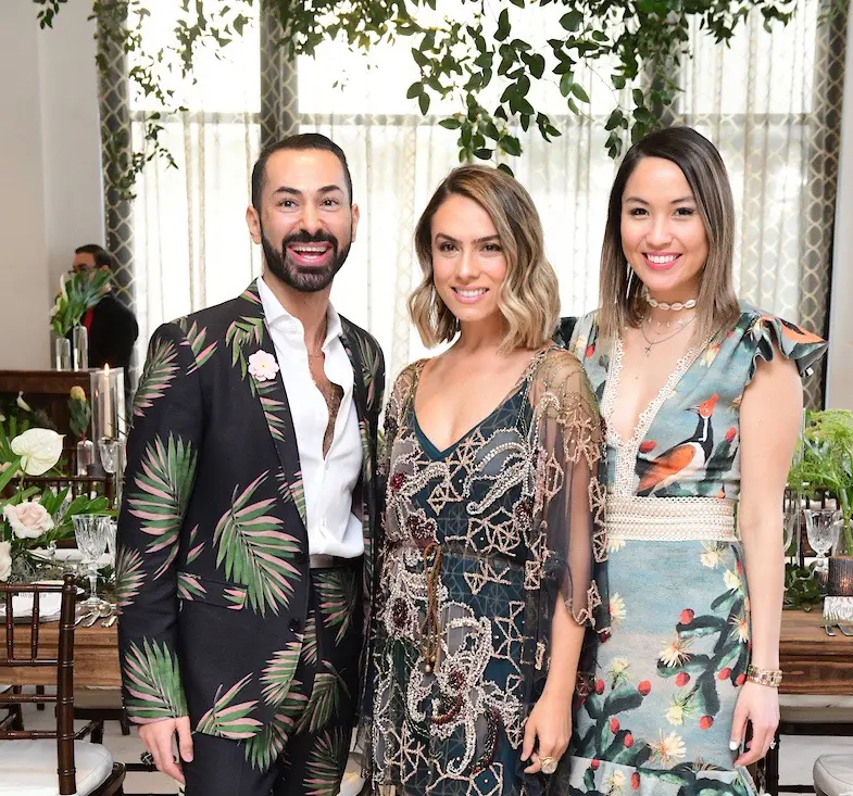 Fady Armanious, Patricia Bonaldi, Kyla Phung at Tootsies dinner salute to the Brazilian designer. (Photo by Daniel Ortiz)