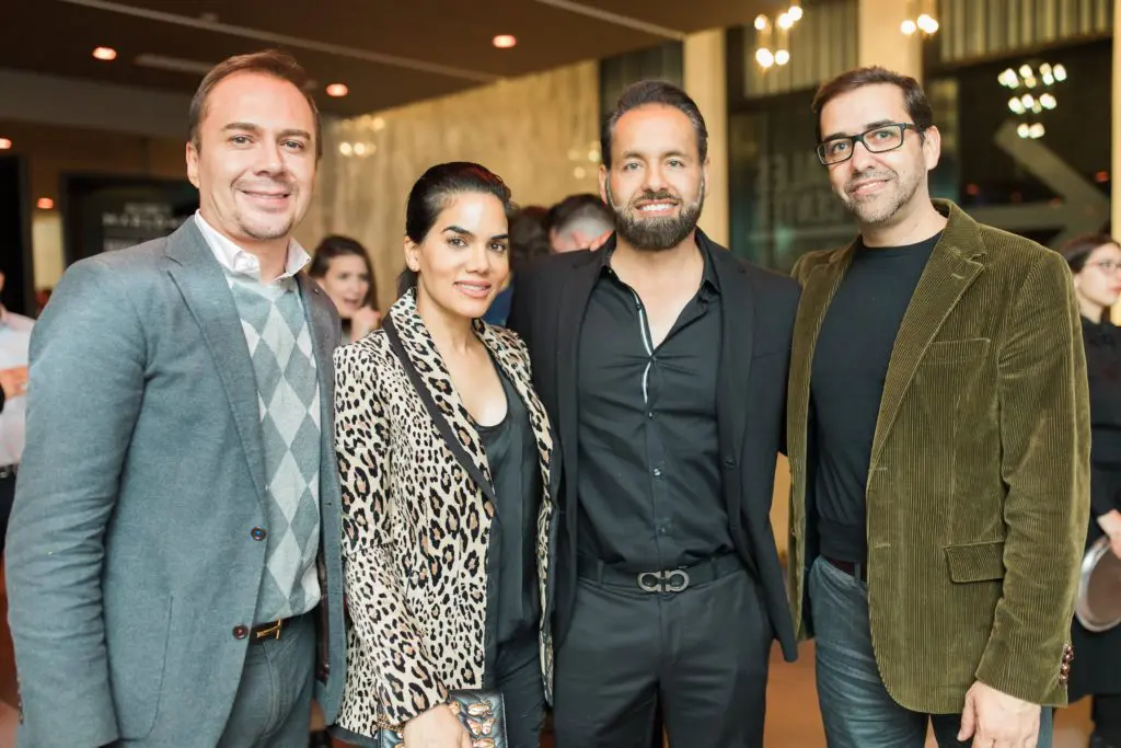 Adrian Duenas, Nina & Karun Magon, Marcelo Saenz at The Marlowe grand opening. (Photo by Rachel Stubbe Photography)