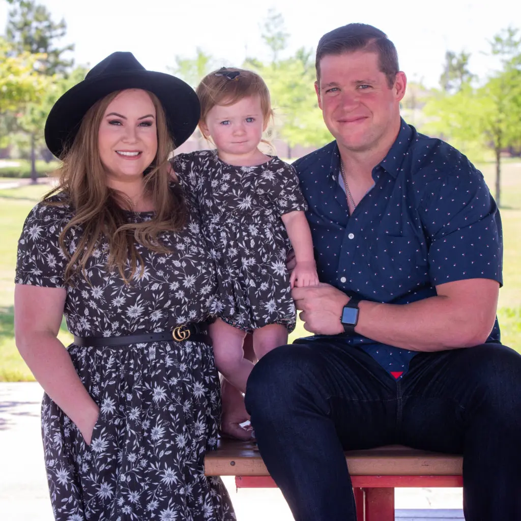Amanda Weeks with husband Jon and daughter Parker